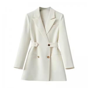 Belted tight waist women blazer