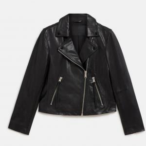 Leather ladies YKK zipped cropped jacket